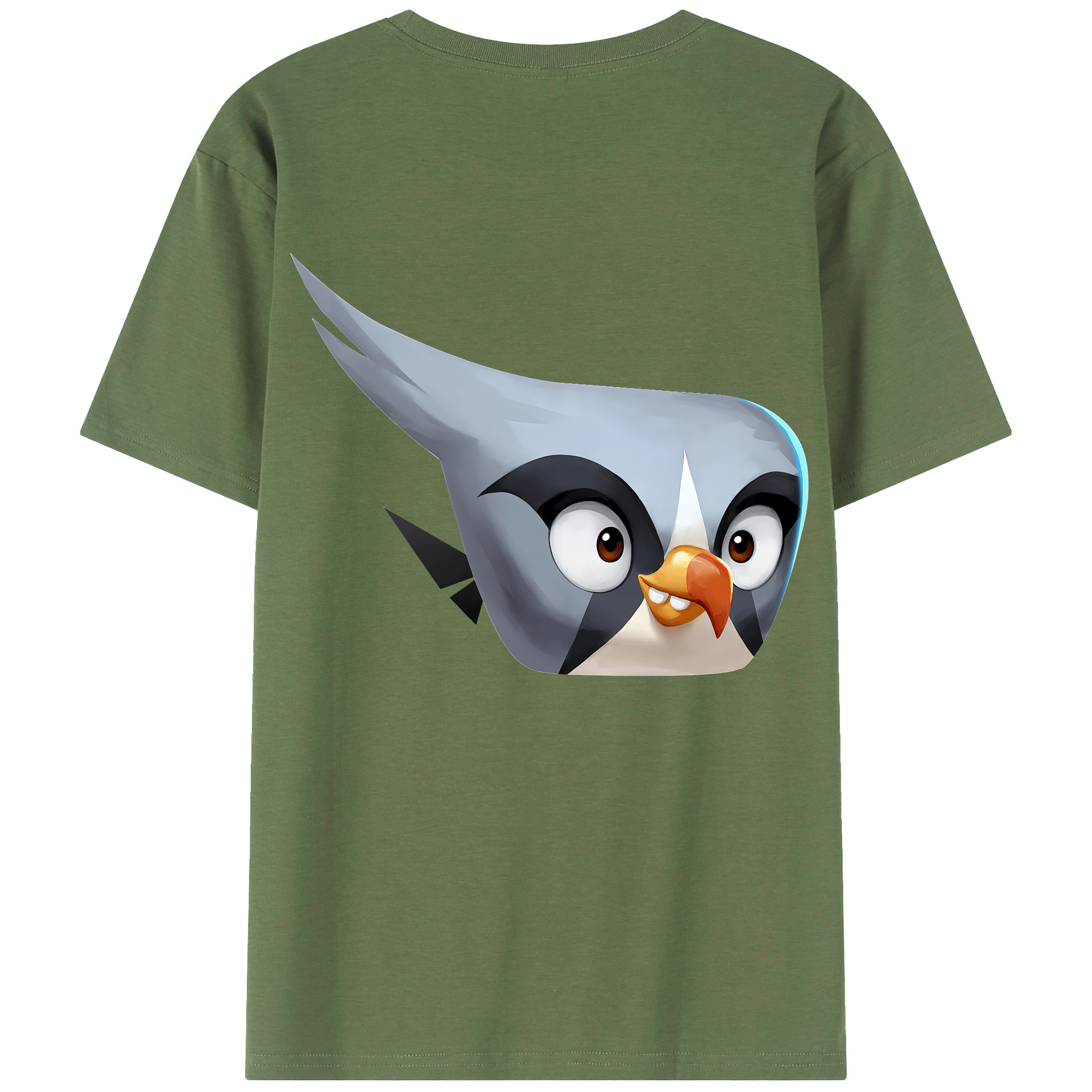 （画像用） Angry Birds アングリーバード 綿100％ メンズ半袖Tシャツ（バックプリント） 通気性